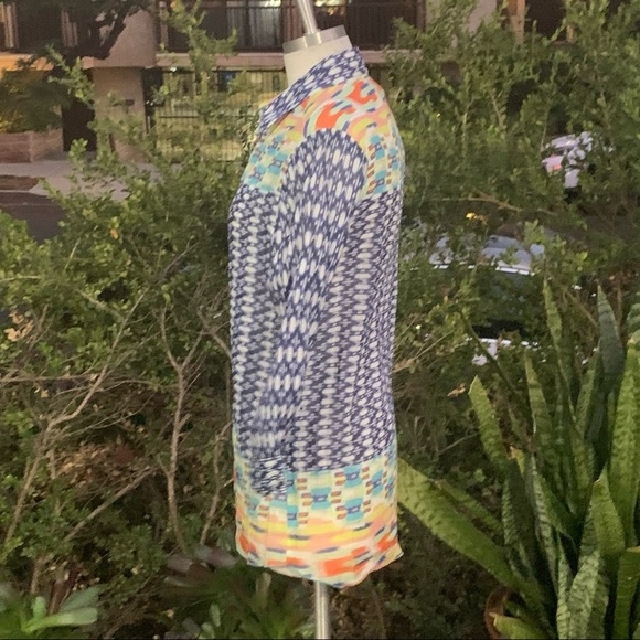 JOHNNIE WAS 3 J Workshop Button Down Shirt Print 3/4 Length Sleeve Size Small - Picture 3 of 8